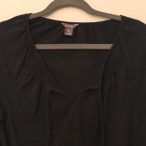 Eddie Bauer Black Peasant Blouse
